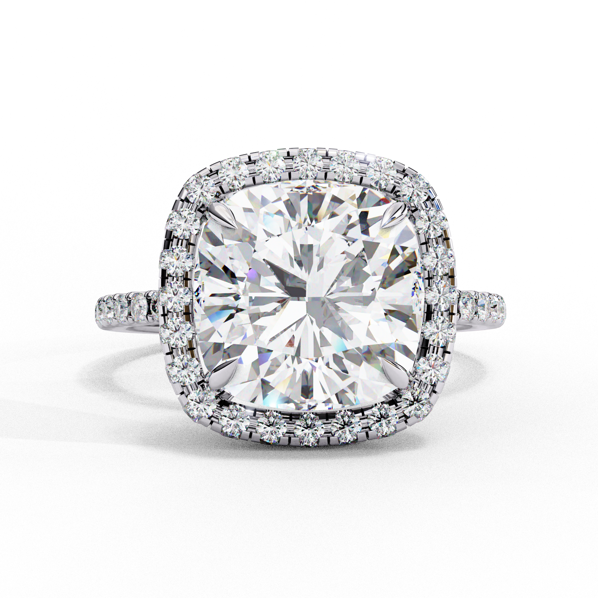 Cushion Cut Halo Engagement Ring
